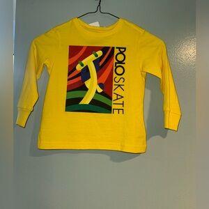 Polo by Ralph Lauren Yellow Skateboard Graphic Long Sleeve Tee